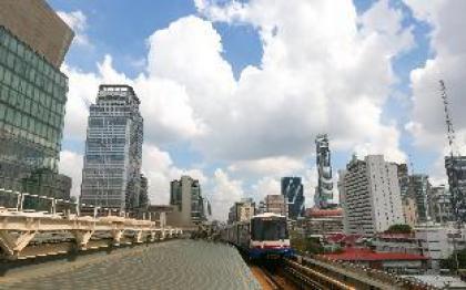 Near train night market  convenient transportation Bangkok